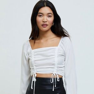 Pacsun Lottie Moss Satin Cinch Long Sleeve Top